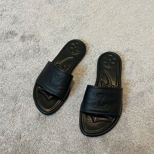 Louis Vuitton Black Slide Sandals